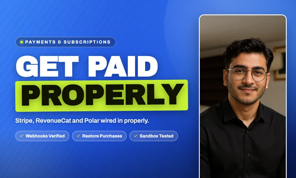 Fiverr gig cover: Stripe, RevenueCat or Polar payments and subscriptions